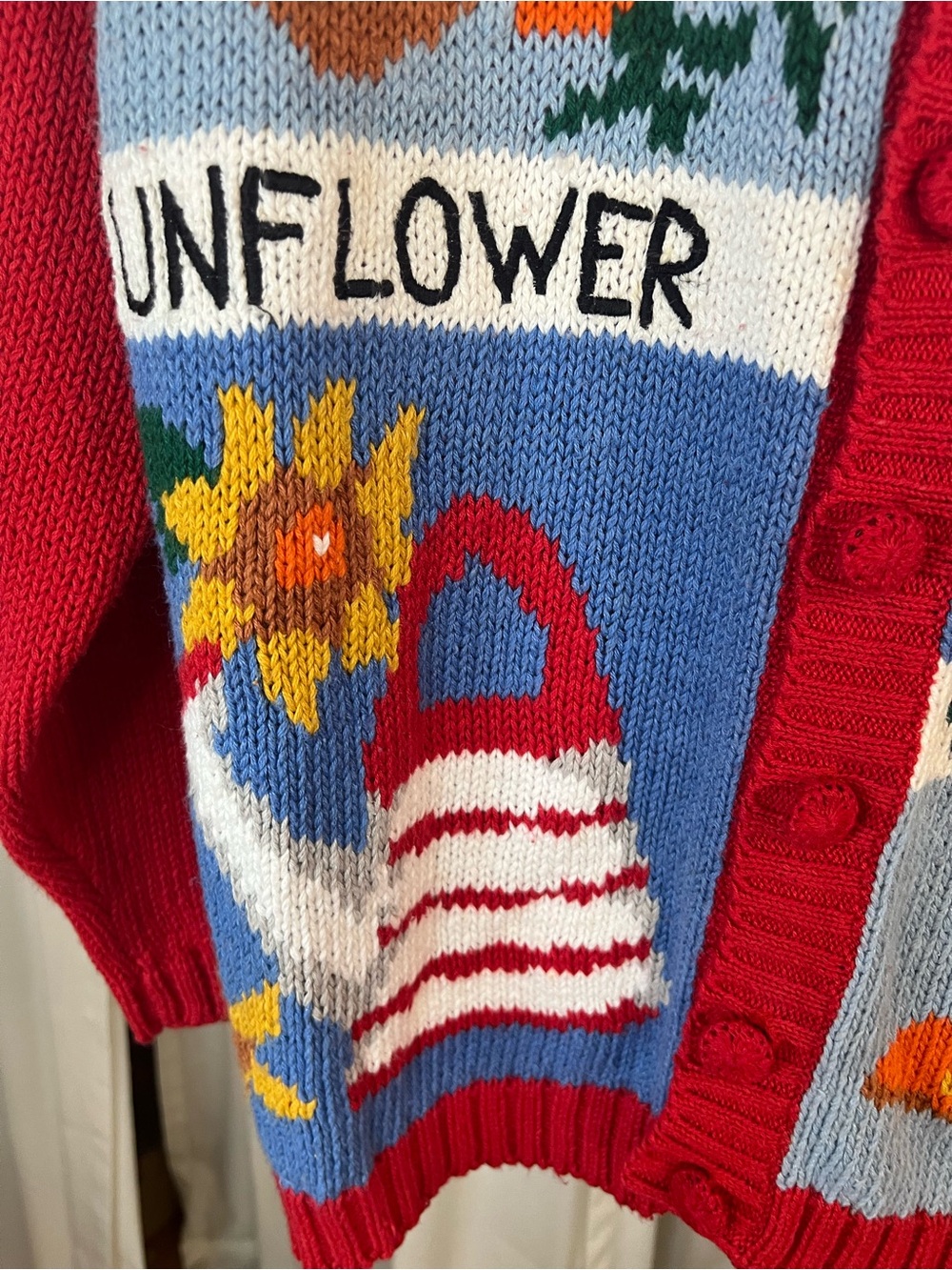 Alexandra Bartlett vintage Maximalist hand embroidered gardening Motif Cardigan - Picture 6 of 8